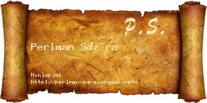 Perlman Sára névjegykártya